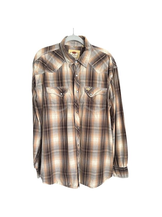 Larry Mahan Other - Larry Mahan Mens Cowboy Collection Plaid Western Pearl Snap All Cotton Shirt XXL